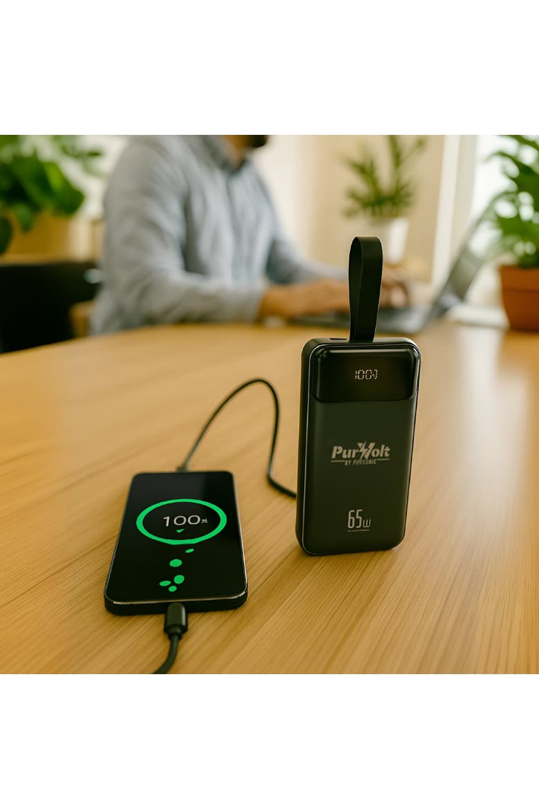 PurVolt 40,000mAh Power Bank + LED Fast Charging Power Bank, Alternate, color, Black