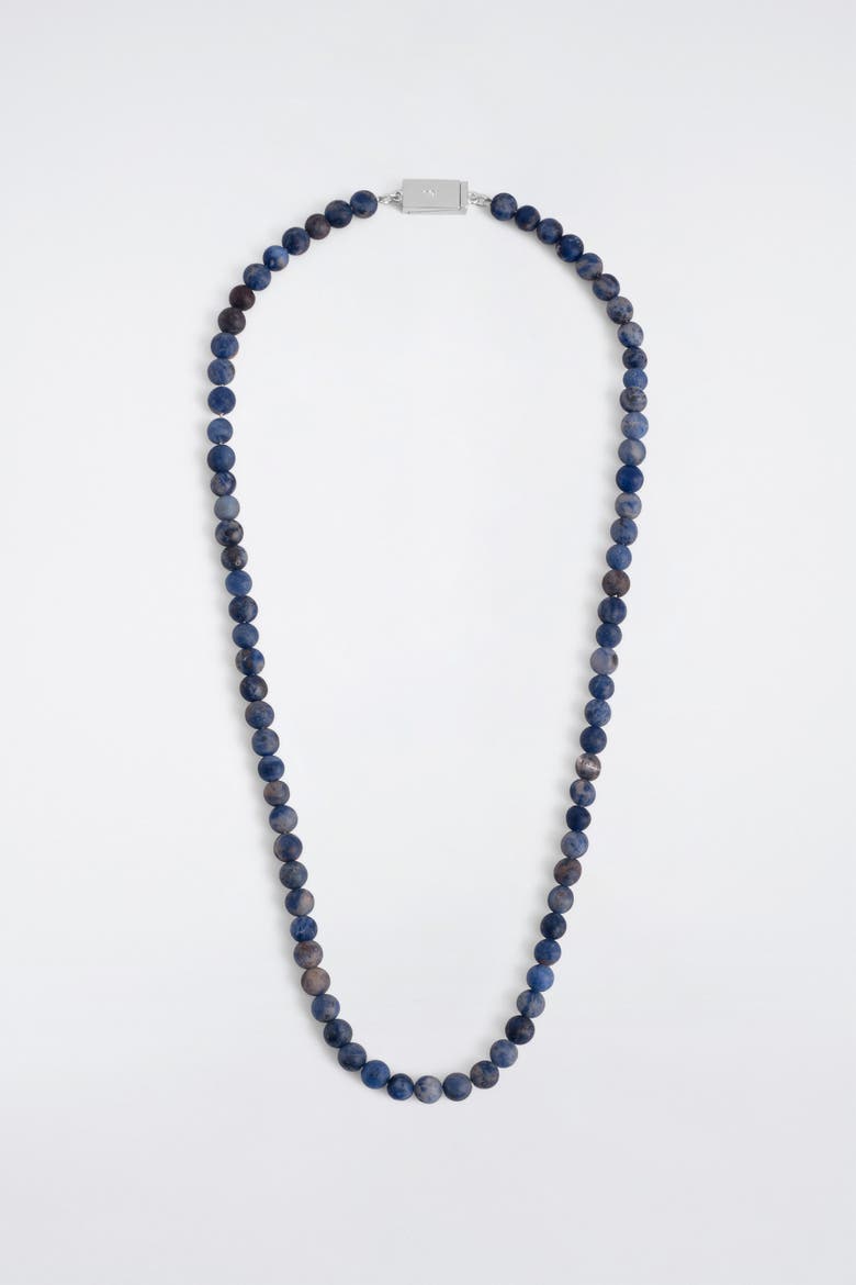Beaded Stone Necklace, Main, color, BLUE