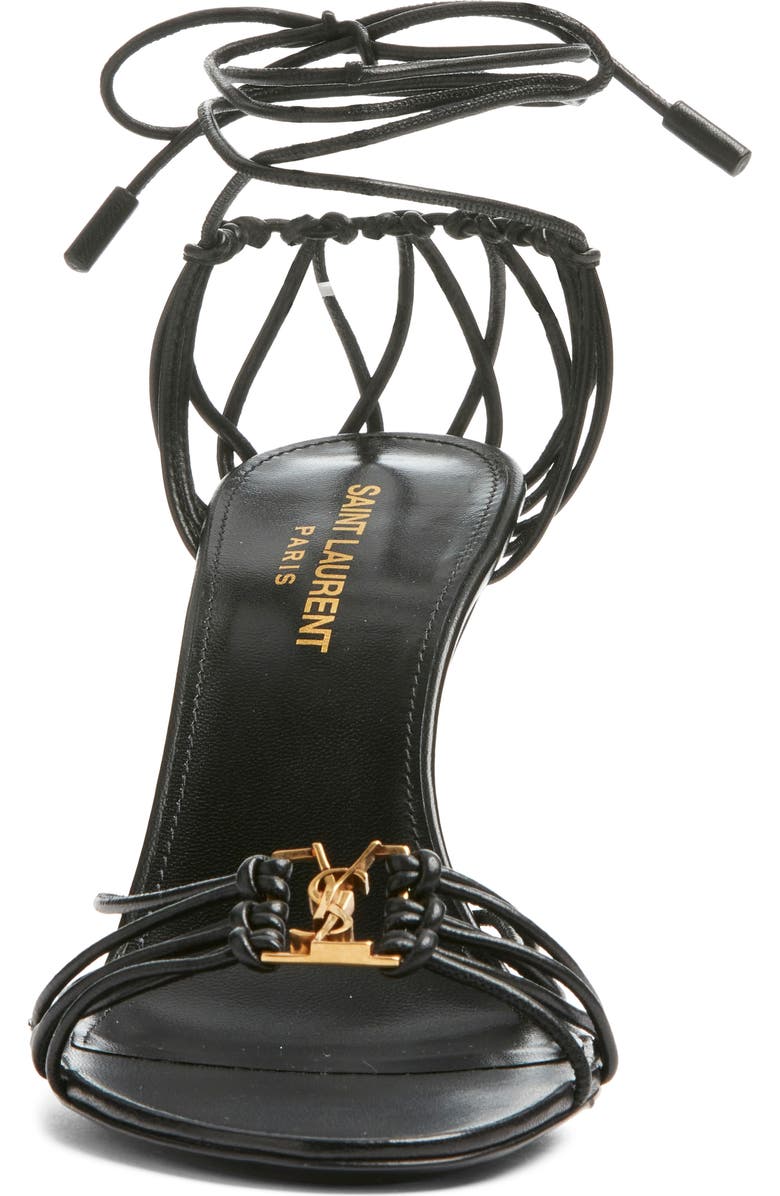 Saint Laurent Babylone Ankle Tie Sandal, Alternate, color,