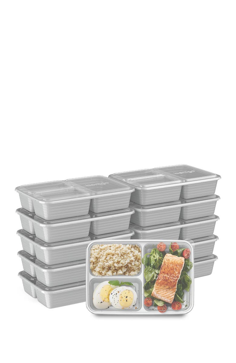 BENTGO Prep 3-Compartment Container - 10 Pack - Silver, Main, color, Silver
