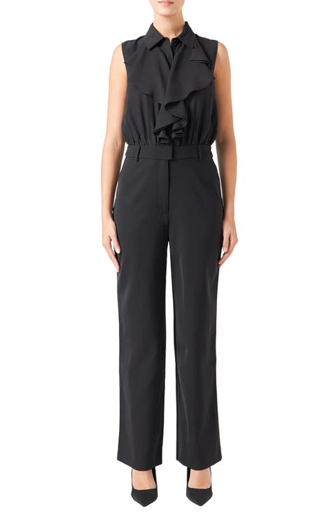 Ruffle Sleeveless Jumpsuit
