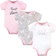 Hudson Baby Triple Pack Of Soft Cotton Bodysuits