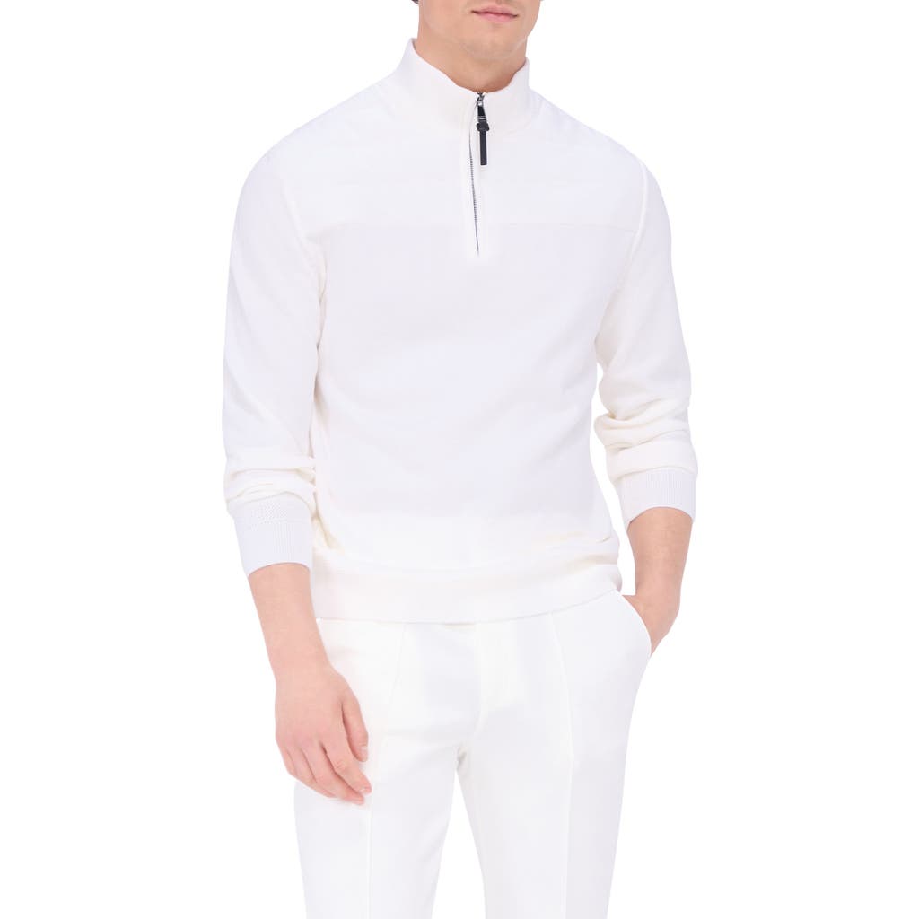 BUGATCHI BUGATCHI MERINO WOOL QUARTER ZIP SWEATER