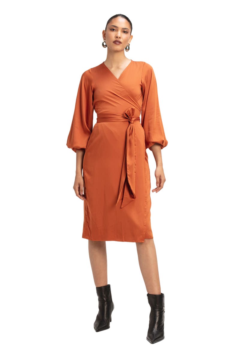DIARRABLU Lala Dress, Main, color, Solid Rust
