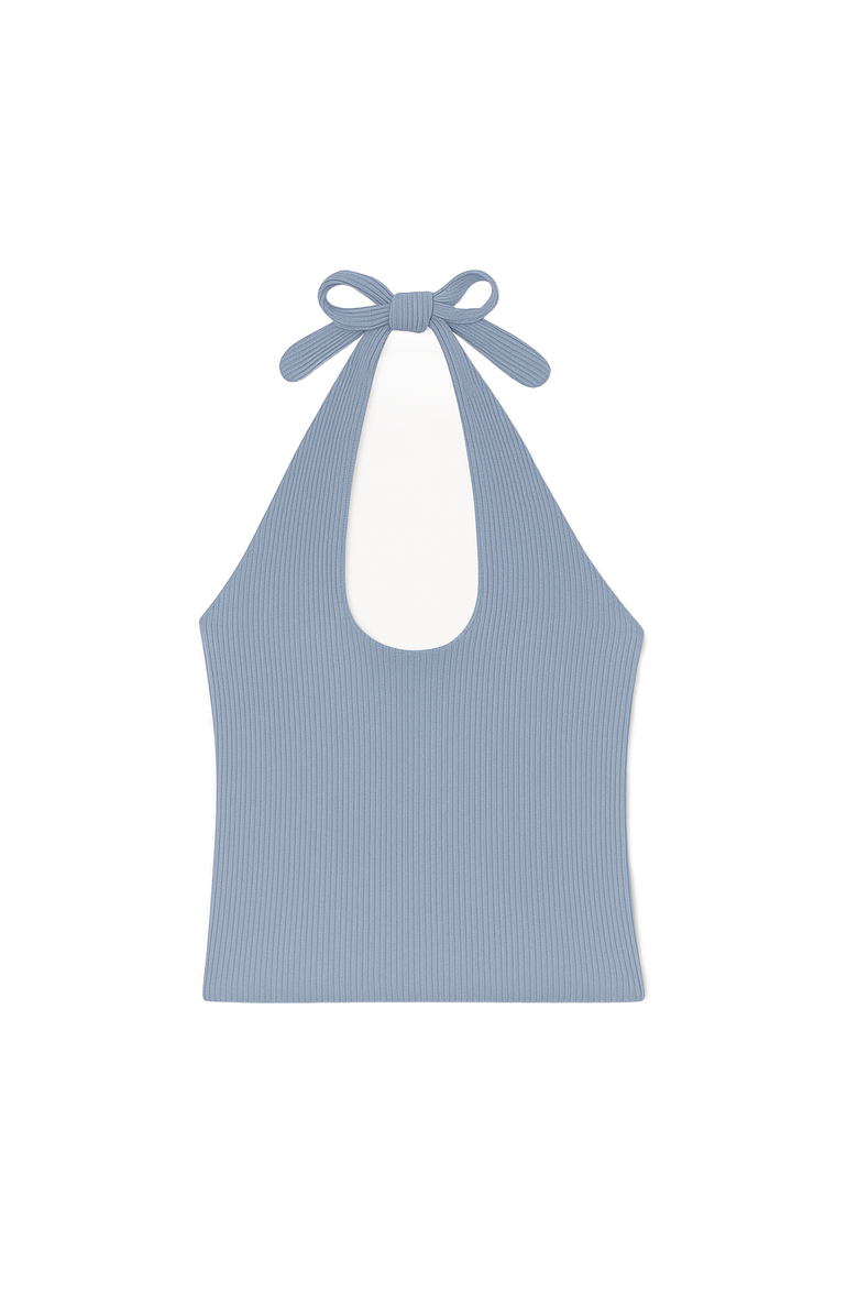 VIR VITA Pauline Halter Top, Main, color, Vintage Blue