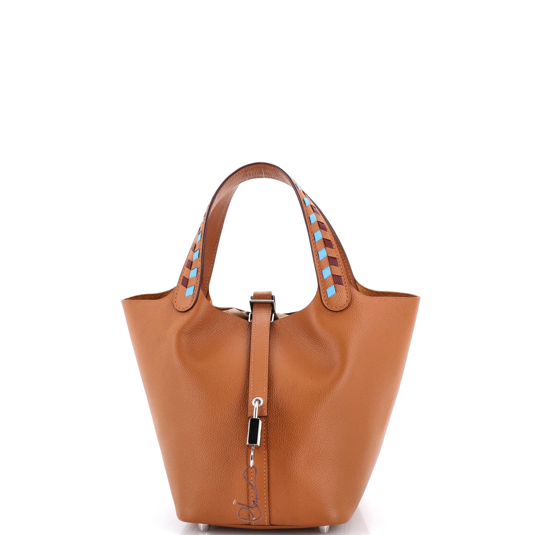 Picotin Lock Bag Tressage Epsom PM, Main, color, Brown