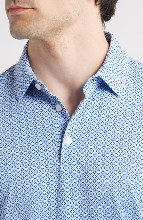 Mizzen + Main Mizzen+main Versa Trim Fit Geo Print Performance Golf Polo In Blue