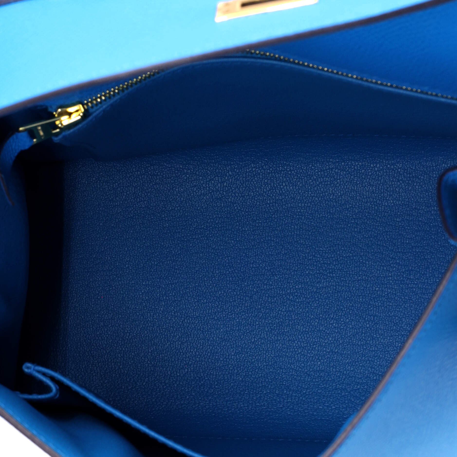 Pre-Owned Hermes Kelly Handbag Blue Epsom with Gold Hardware 25, Alternate, color, Bleu Frida