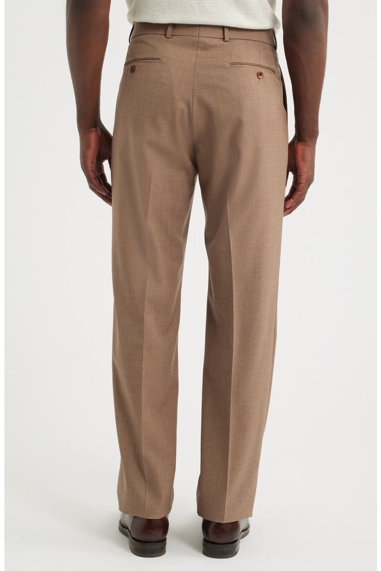 Lightweight Flat Front Mesh Weave Wool Dress Pants, Alternate, color, BROWN MIX