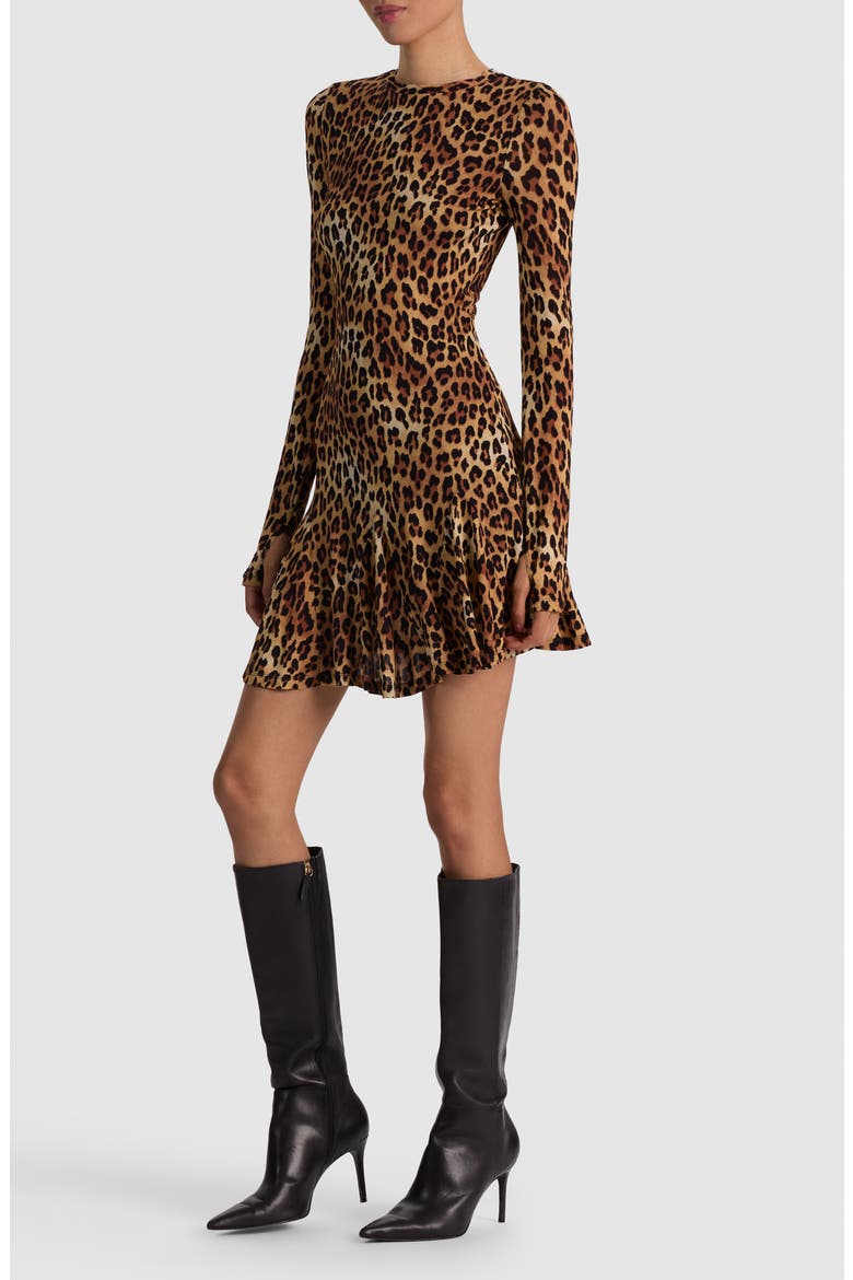 Wendy Fit and Flare Minidress, Alternate, color, SPOTTED LEOPARD