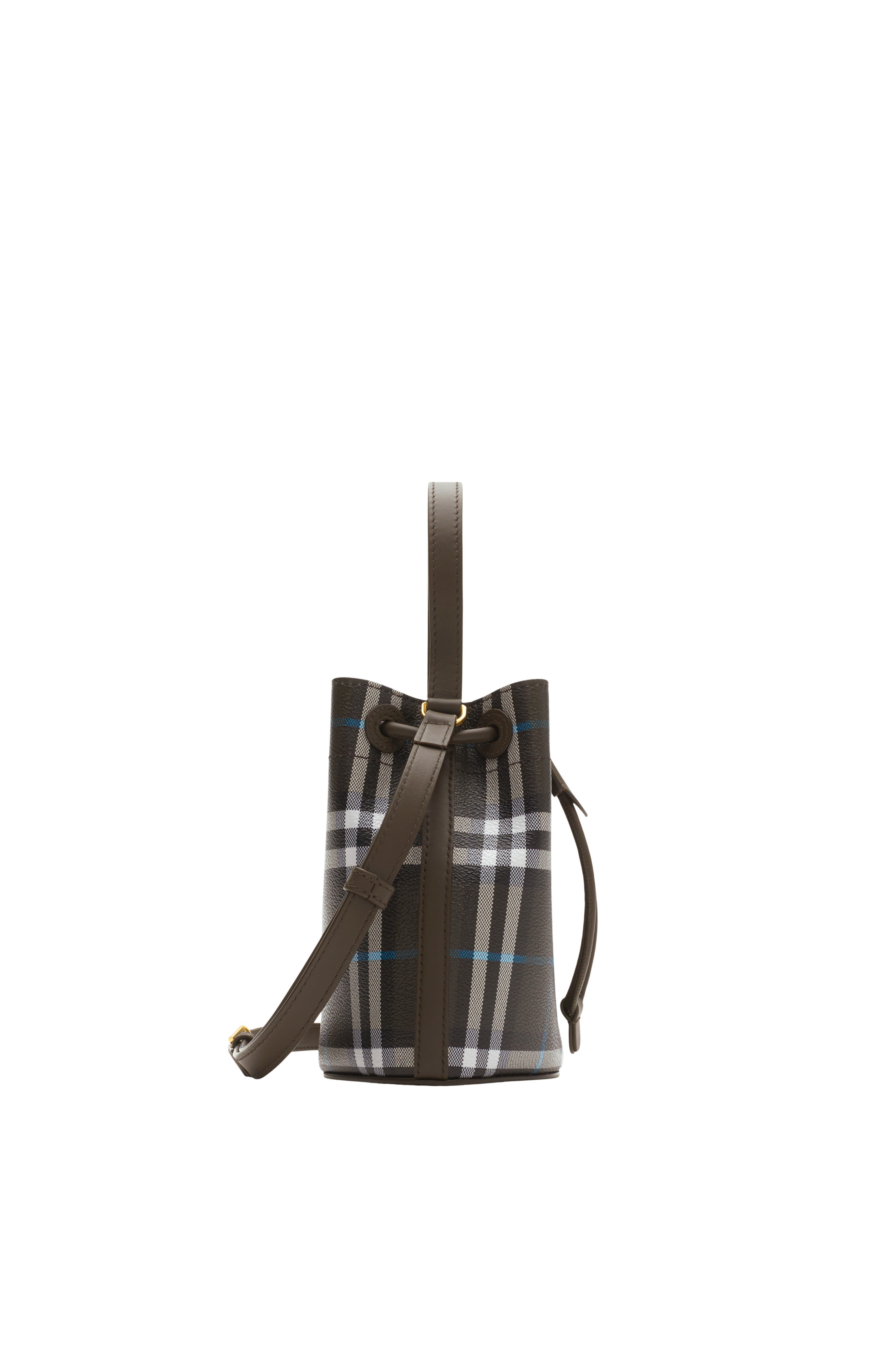 Burberry Mini Check Bucket Bag, Alternate, color, 