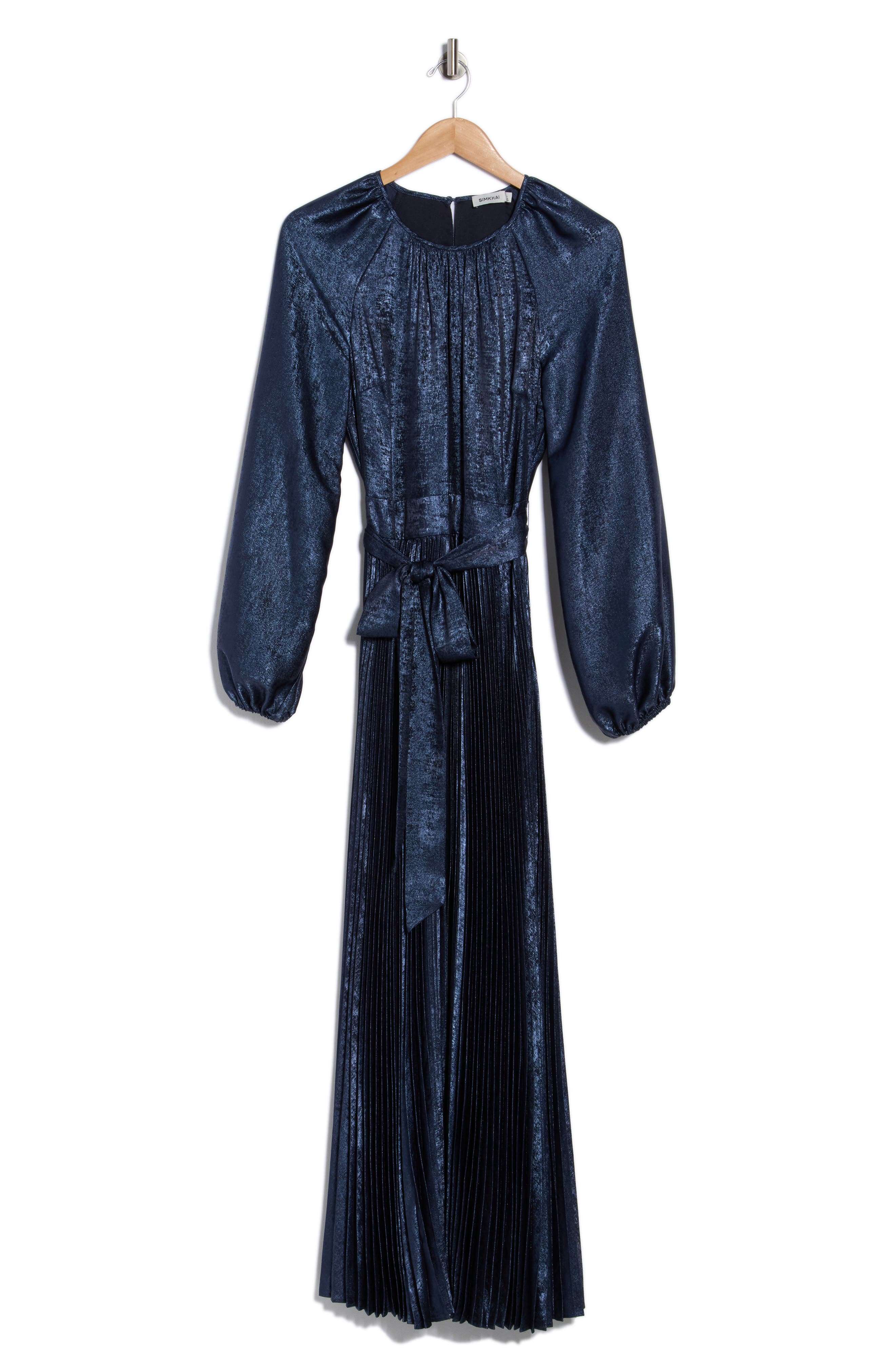 Simkhai Varenya Long Sleeve Pleated Maxi Dress