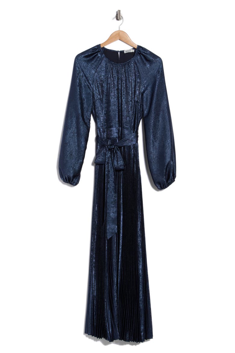 Varenya Long Sleeve Pleated Maxi Dress, Alternate, color, MIDNIGHT