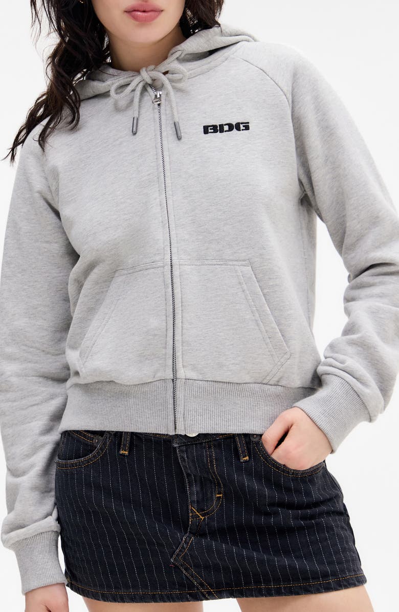 BDG Urban Outfitters Shrunken Zip Hoodie, Main, color,