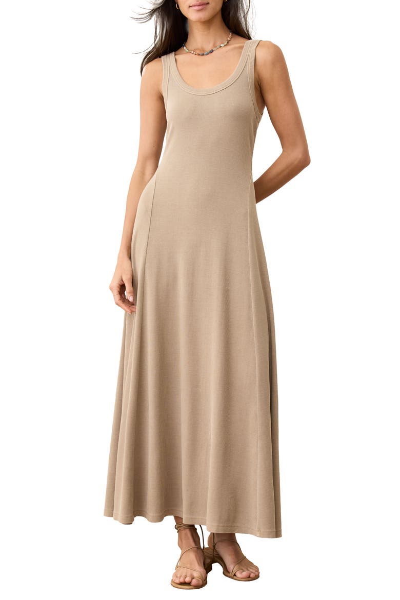 Lexi Sun-In Sleeveless Fit & Flare Rib Maxi Dress, Main, color, COCOA