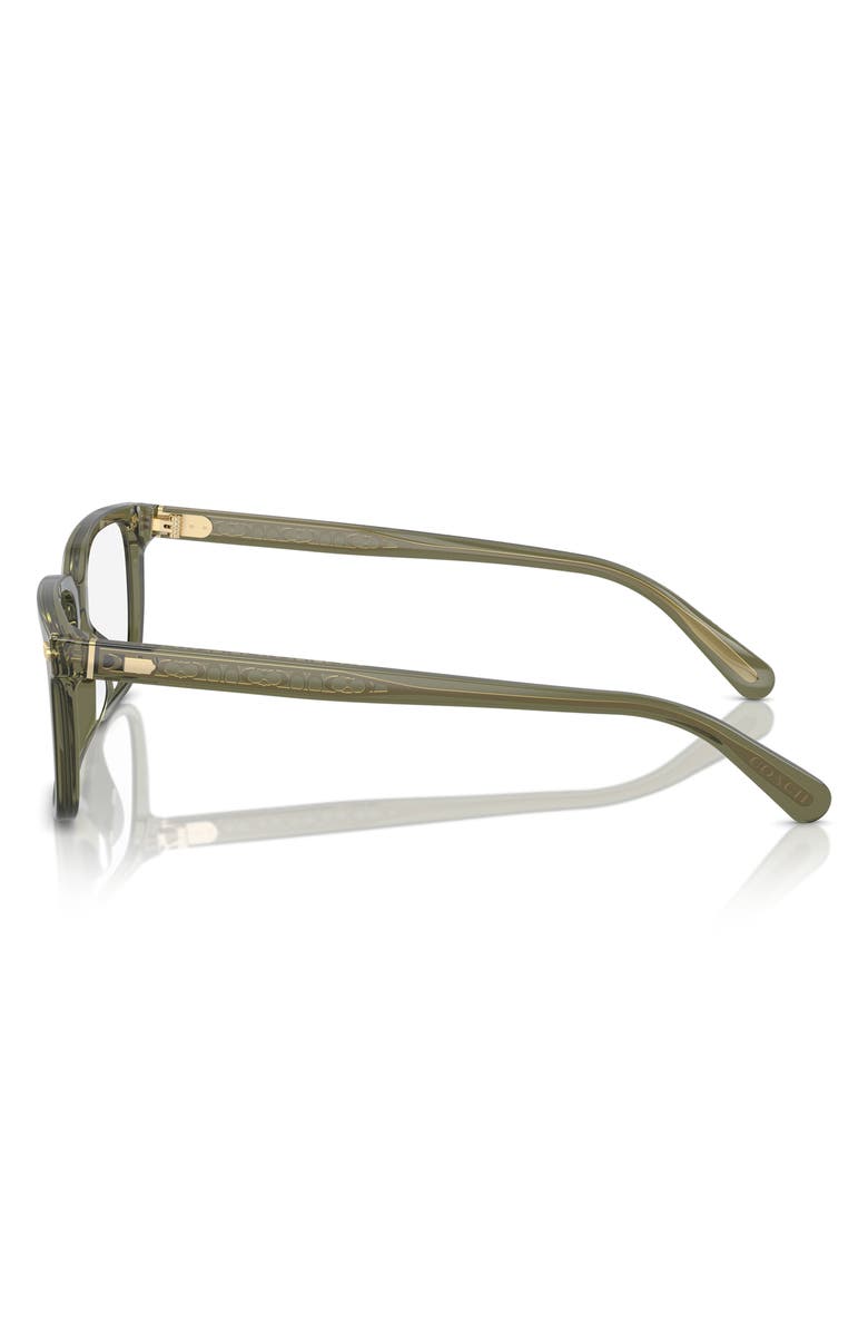 COACH 55mm Square Optical Glasses, Alternate, color, Transparent Olive / Demo Lens