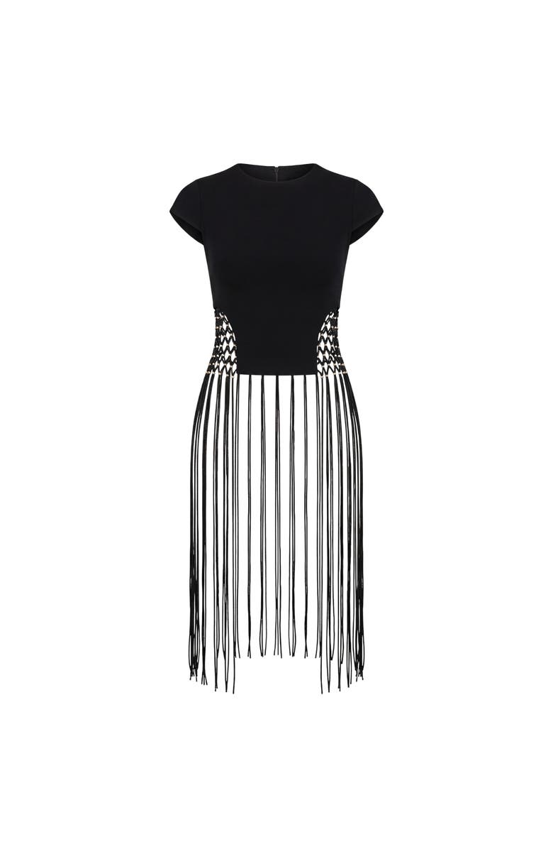 AKALIA Leona fringe top, Alternate, color, Black