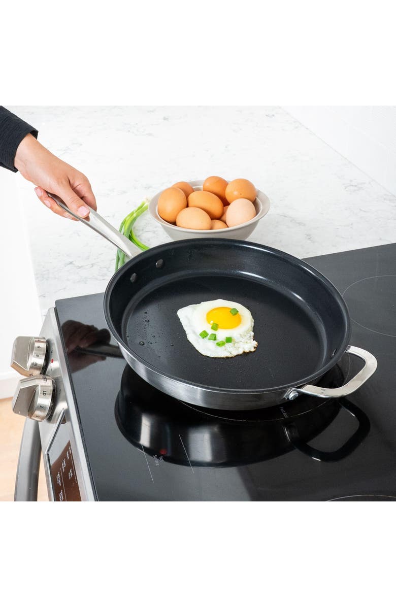 Alva Maestro Nonstick Stainless Steel Frying Pan with Lid, Alternate, color, 11 Inch