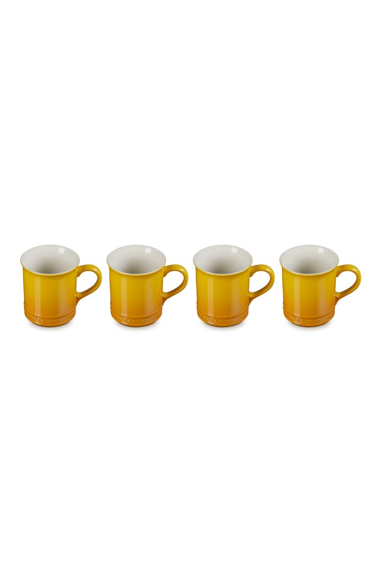 Set of 4 Stoneware Mugs, Alternate, color, NECTAR