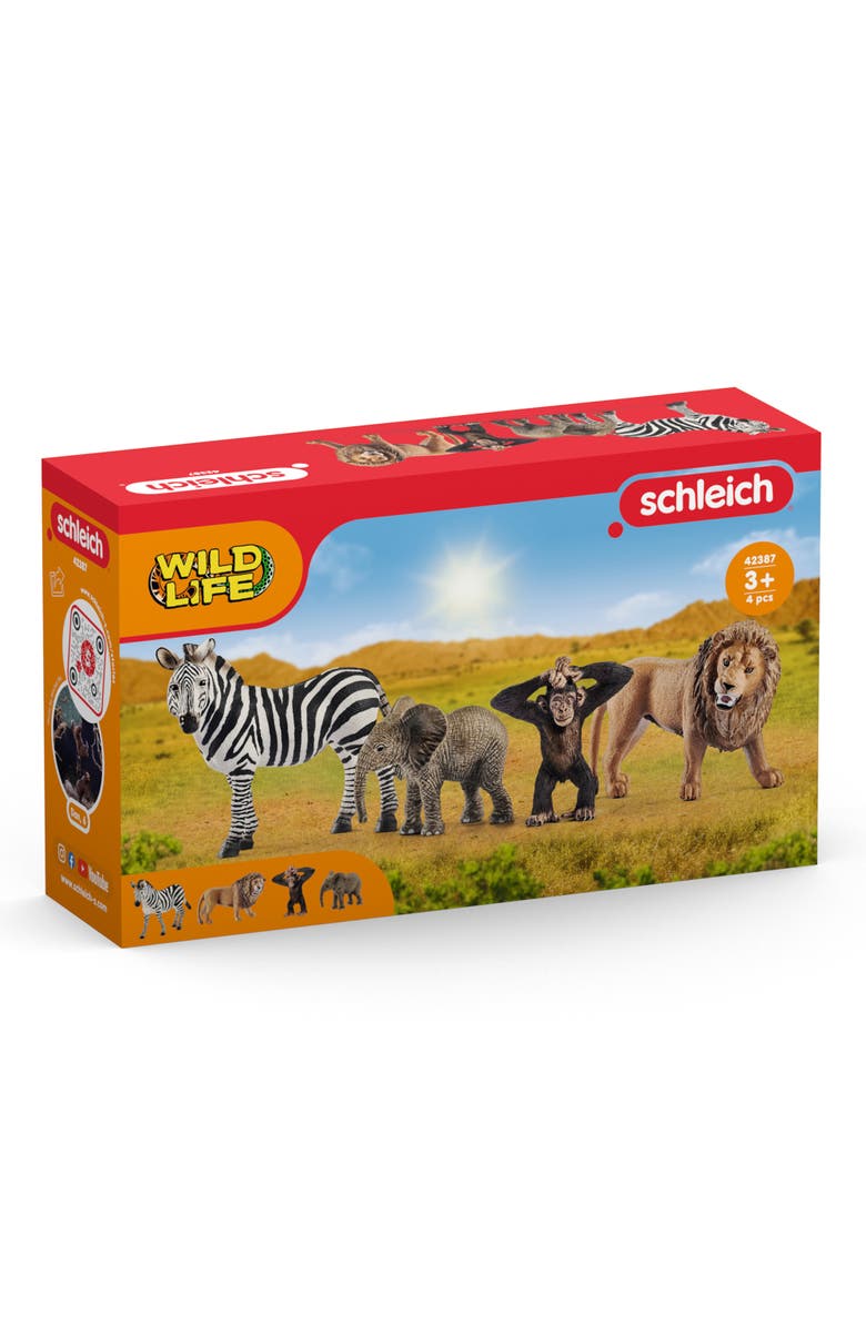 Schleich Wild Life Starter Set, 4 Animal Figurines, Alternate, color, Multicolored
