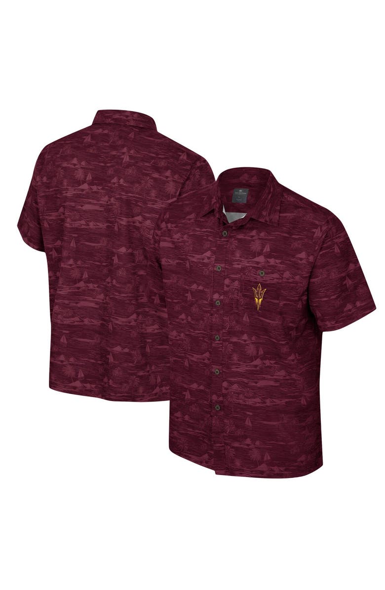 COLOSSEUM Men's Colosseum Maroon Arizona State Sun Devils Ozark Button-Up Shirt, Main, color,