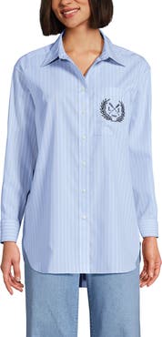 Lands' End No Iron Oversized Poplin Extra Long Tunic