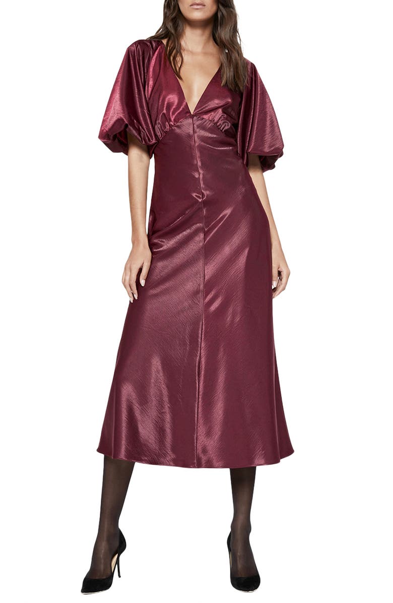 Bardot Everleigh Satin Midi Dress, Alternate, color, 