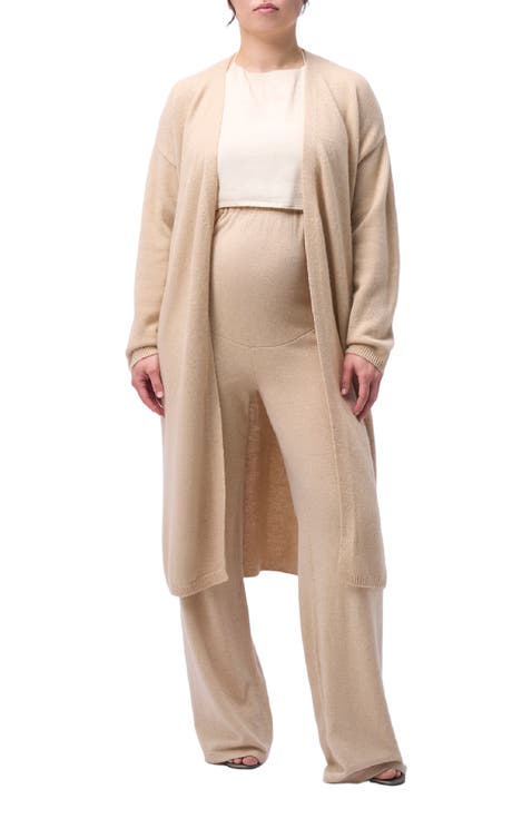 Wide-Leg Knitted Maternity Cashmere Pants