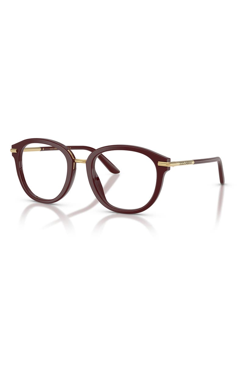 Dolce&Gabbana 53mm Phantos Optical Glasses, Alternate, color, Bordeaux / Demo Lens