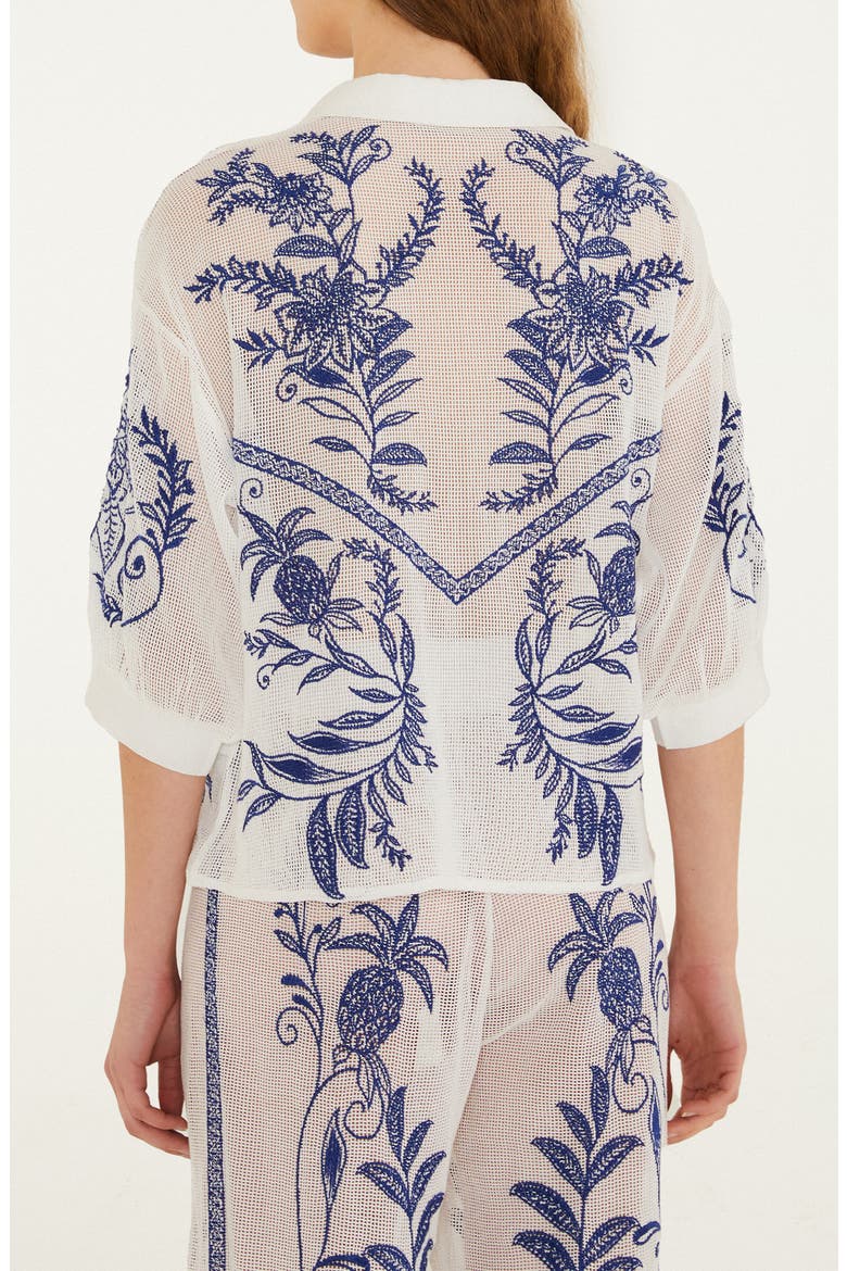 Nina Embroidery Open Stitch Cotton Cover-Up Top, Alternate, color, NINA EMBROIDERY OFF-