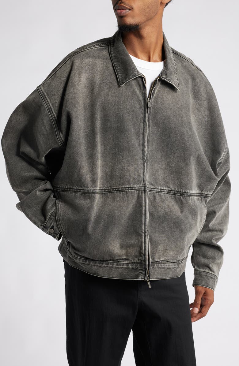 Fear of God Essentials Gender Inclusive Denim Trucker Jacket, Alternate, color, 