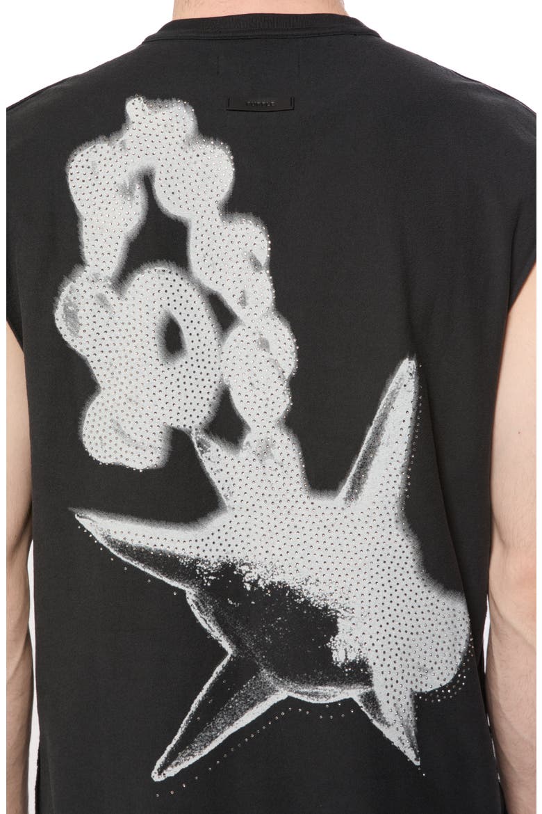 Textured Sleeveless Cotton Top, Alternate, color, BLACK