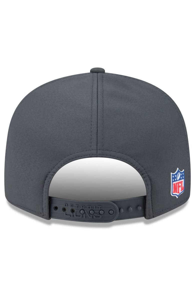 Men's New Era Charcoal Detroit Lions 2025 Sideline Cold Weather Split Panel 9FIFTY Snapback Hat, Alternate, color, Charcoal
