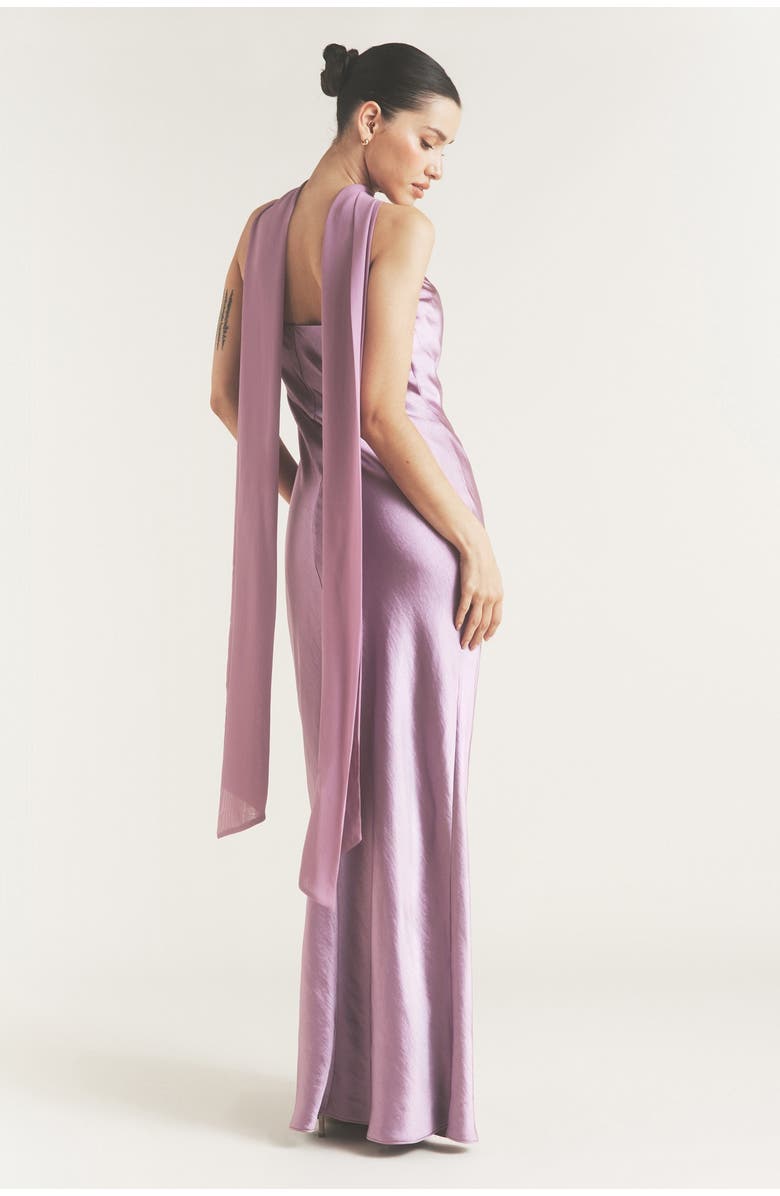 Six Stories Bandeau Satin Bridesmaid Dress, Alternate, color, Orchid