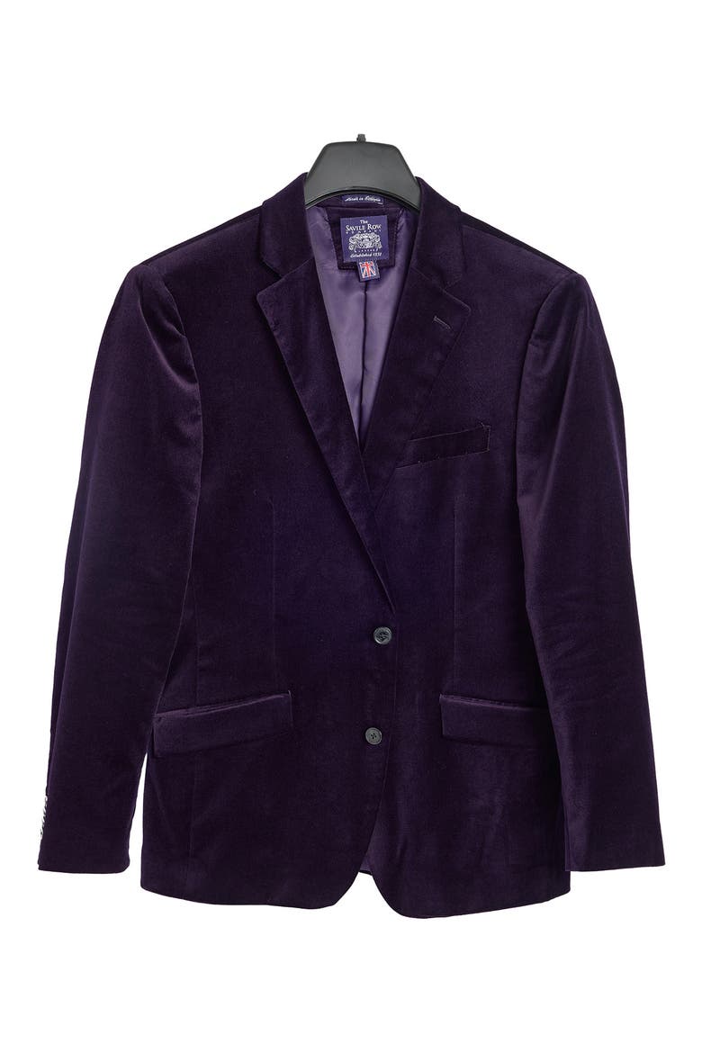 Stretch Cotton Velvet Sport Coat, Alternate, color, DEEP PLUM