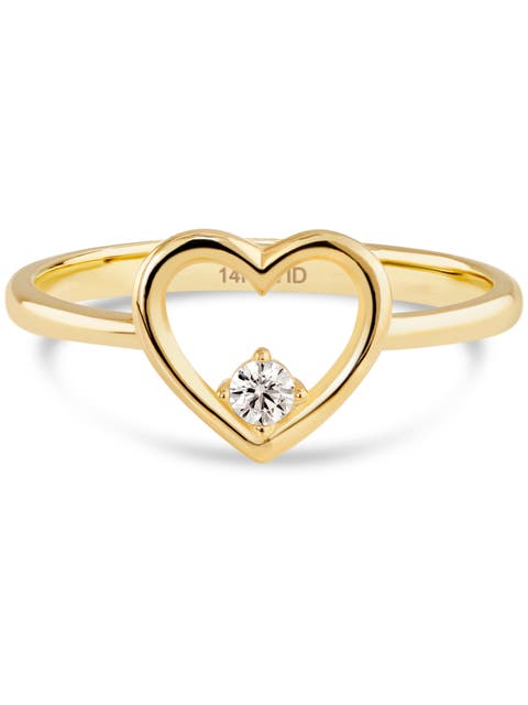 Open Heart Ring in 14K Gold