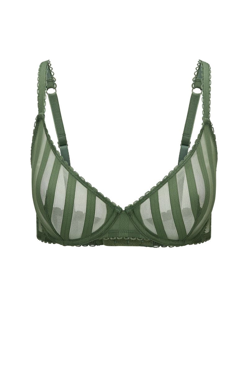 Adore Me Ninamarie Unlined Demi Bra, Alternate, color, Dark Green