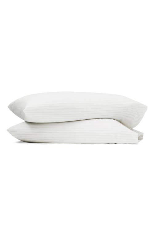 Boll & Branch Stripe Percale Hemmed Sheet Set In White