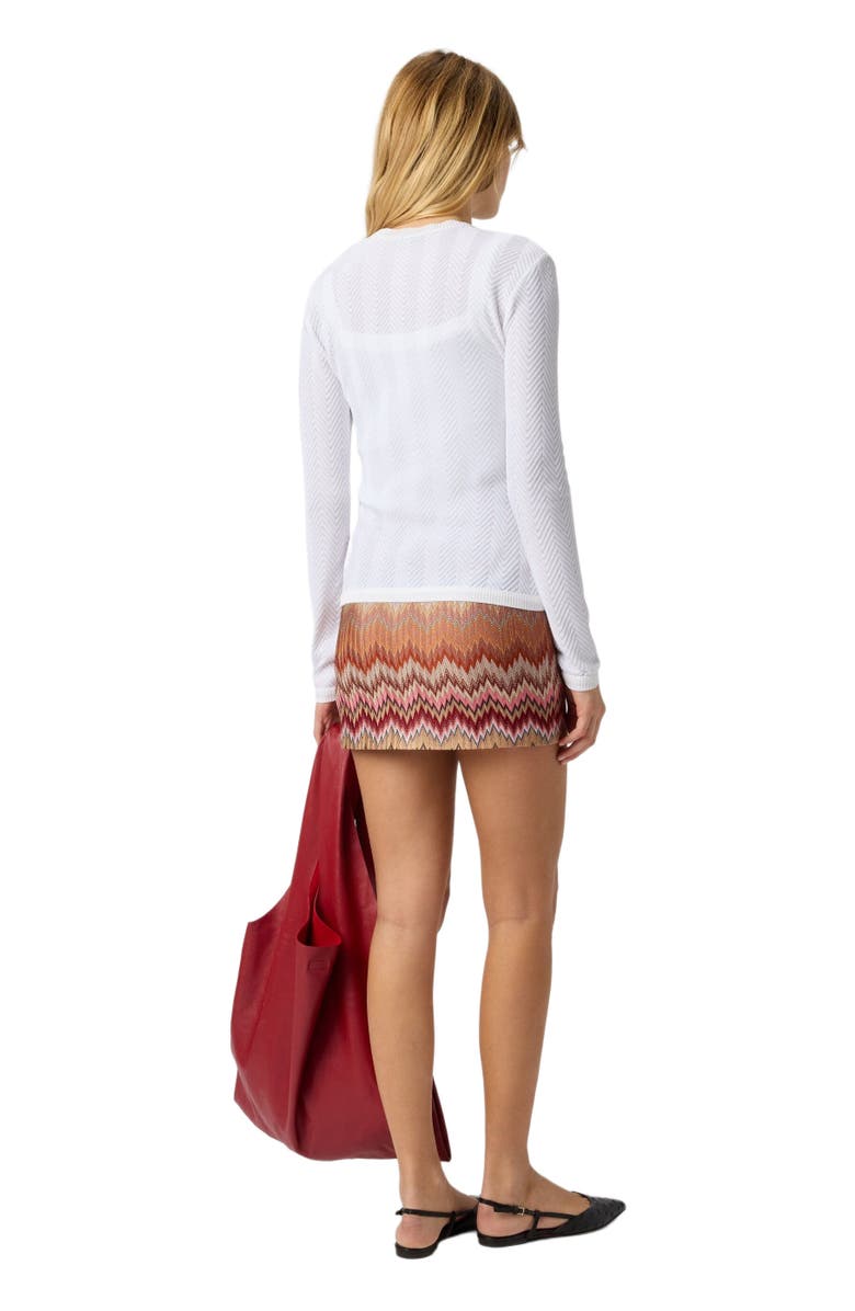 Missoni Tone-on-tone Zigzag Cotton And Viscose Cardigan, Alternate, color, White