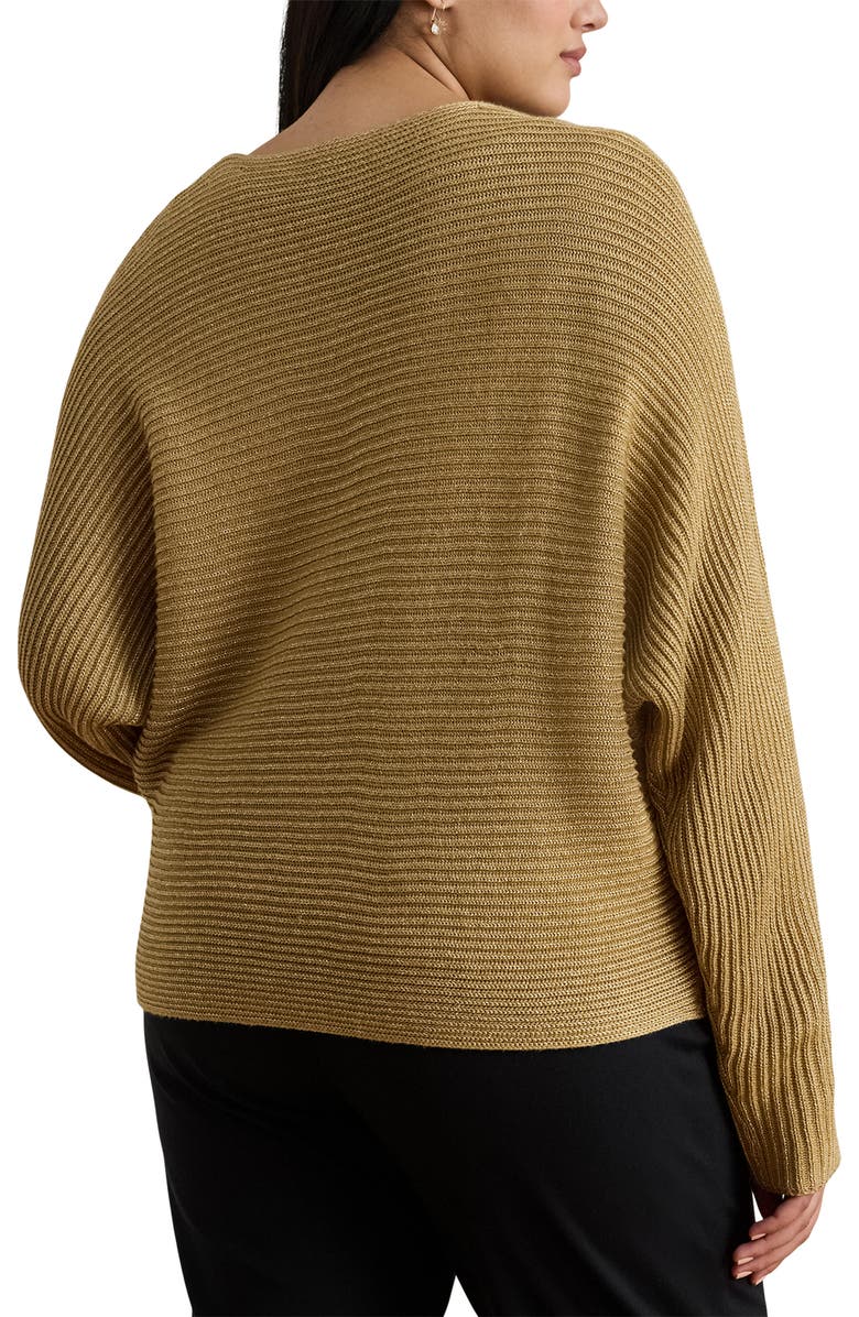 Lauren Ralph Lauren Metallic Dolman Sweater, Alternate, color, Relic Gold Metallic