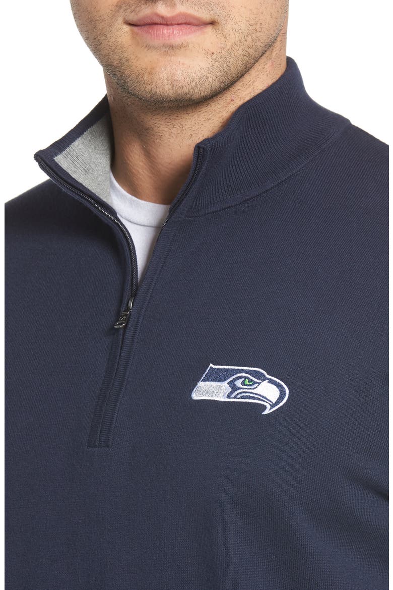 Seattle Seahawks - Lakemont Regular Fit Quarter Zip Sweater, Alternate, color, LIBERTY NAVY