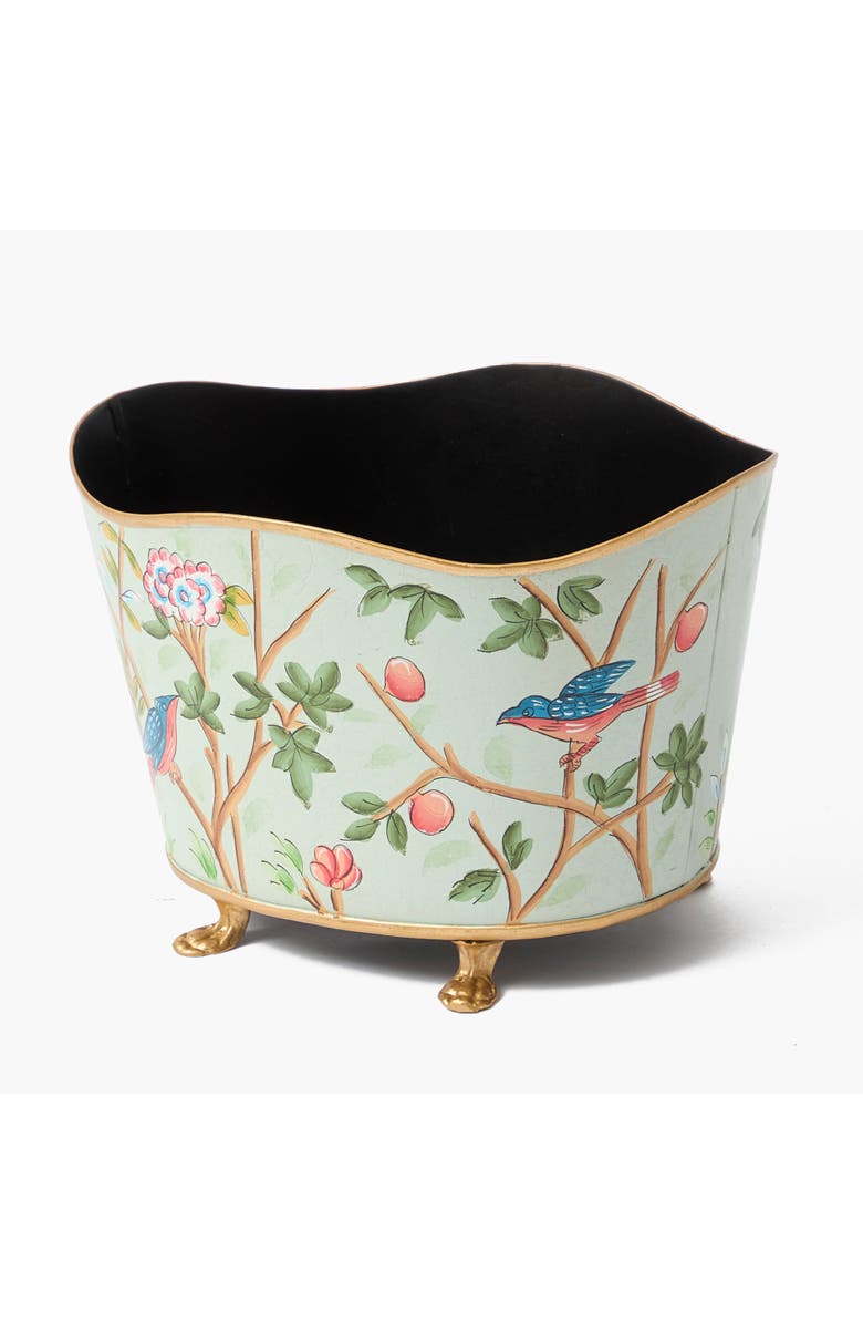 Mrs. Alice Green Chinoiserie Tole Planter, Alternate, color, Green