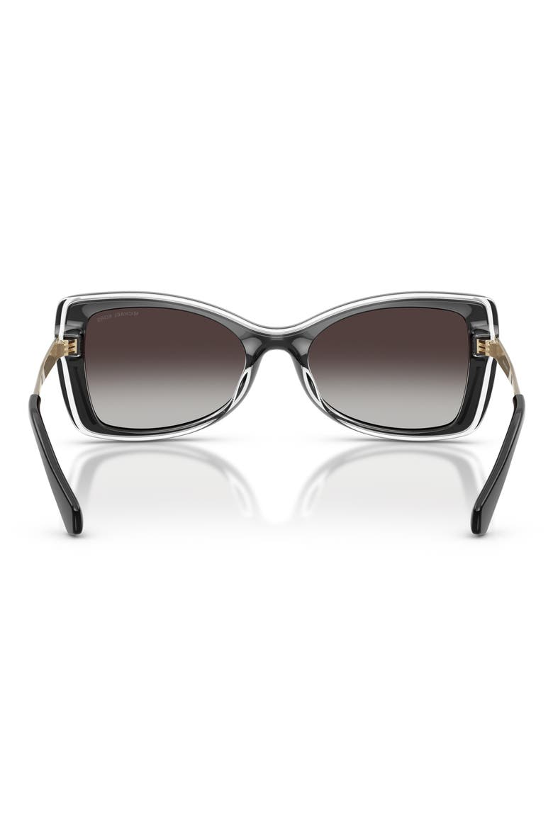 Malaga 53mm Gradient Butterfly Sunglasses, Alternate, color, BLACK / GREY GRADIENT BLACK