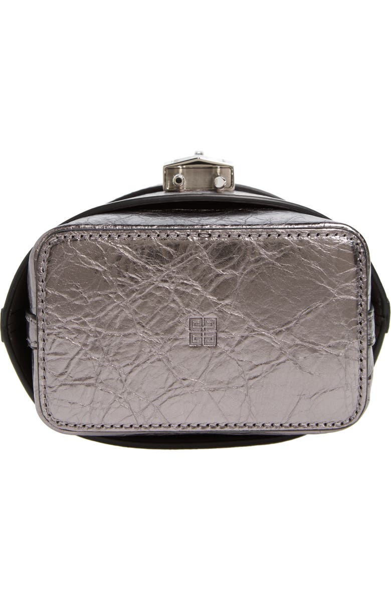 Givenchy Micro Shark Lock Lambskin Leather Bucket Bag, Alternate, color,