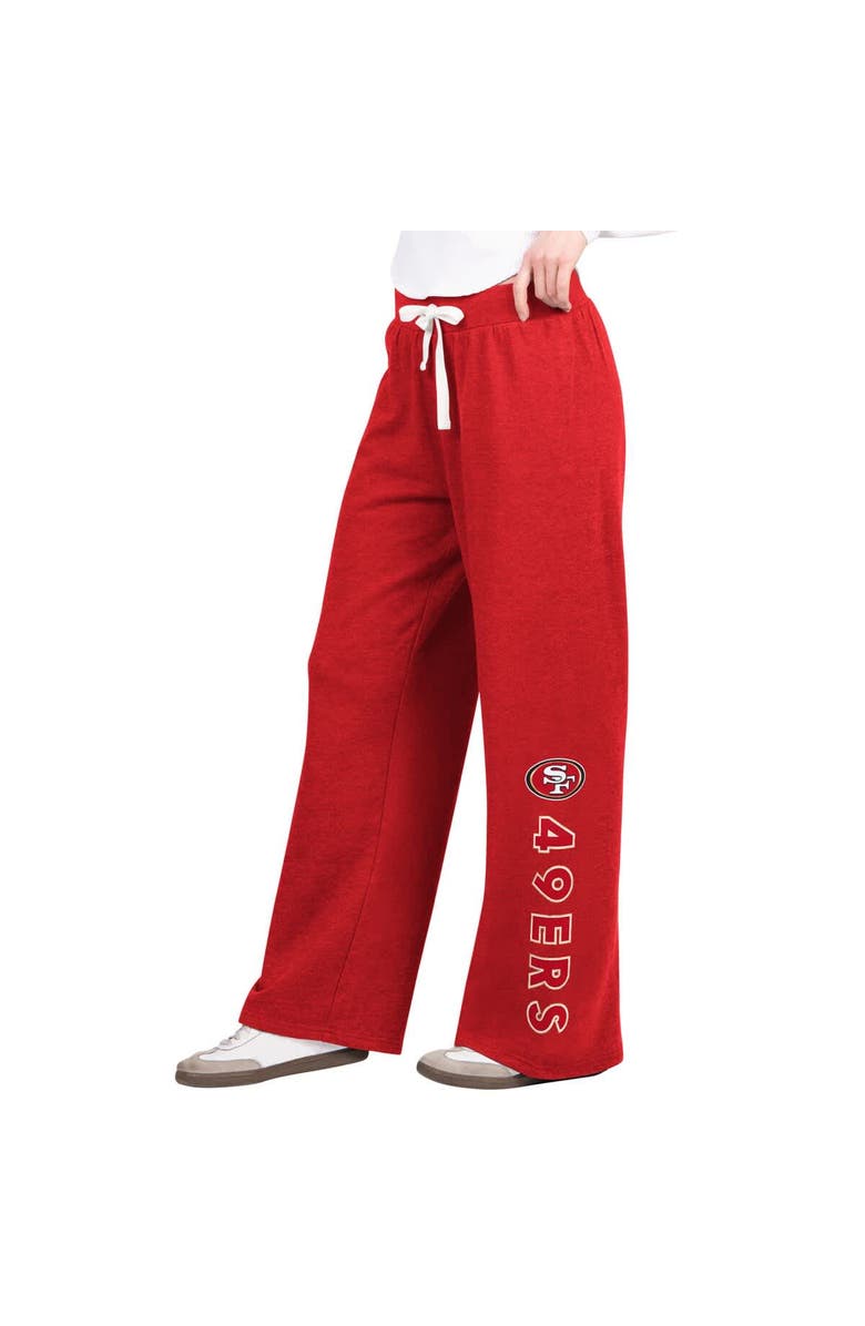 G-III 4HER BY CARL BANKS Women's G-III 4Her by Carl Banks Scarlet San Francisco 49ers Field Wide Leg Sweatpants, Main, color, Scarlet