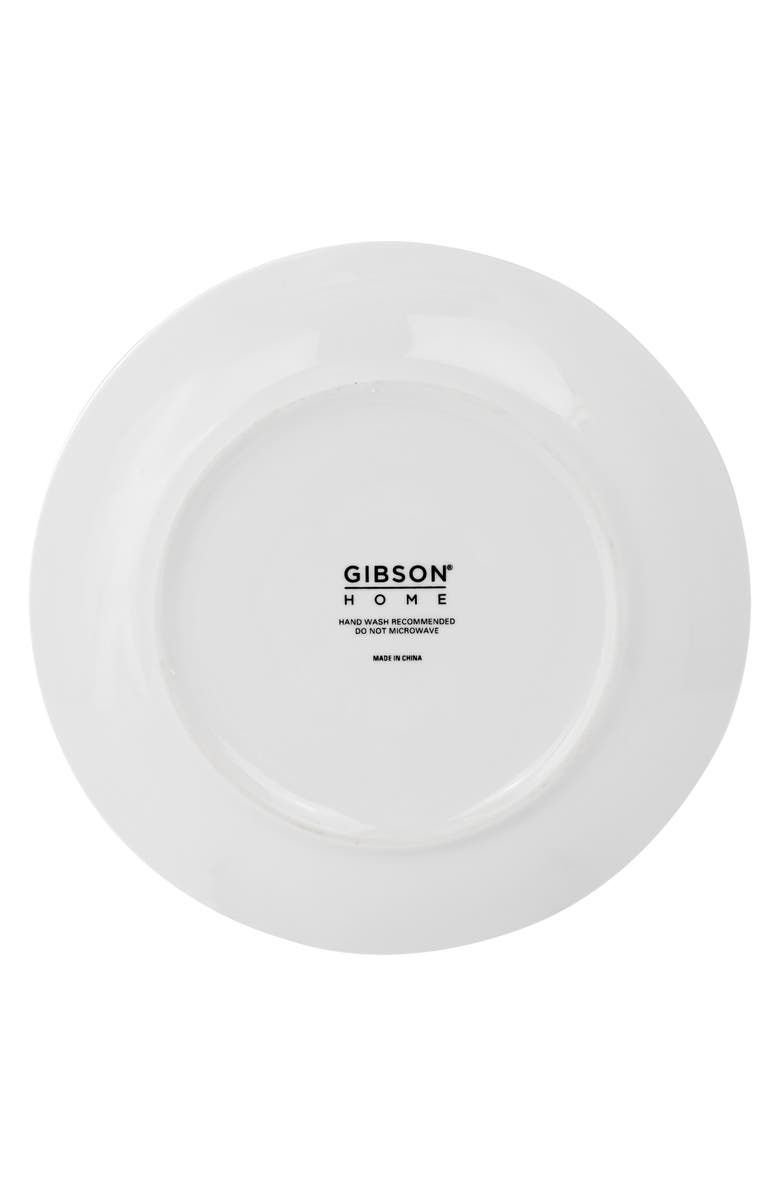 Gibson Home Ogalla 8 Piece 7.5 Inch Gold Banded Fine Ceramic Dessert Plate Set, Alternate, color, Gold