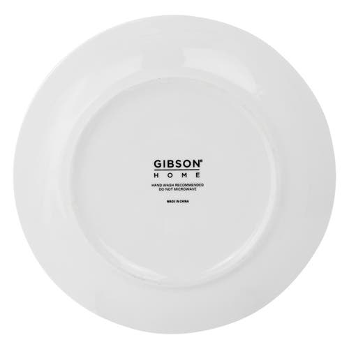 Gibson Home Ogalla 8 Piece 7.5 Inch Gold Banded Fine Ceramic Dessert Plate Set In Gold