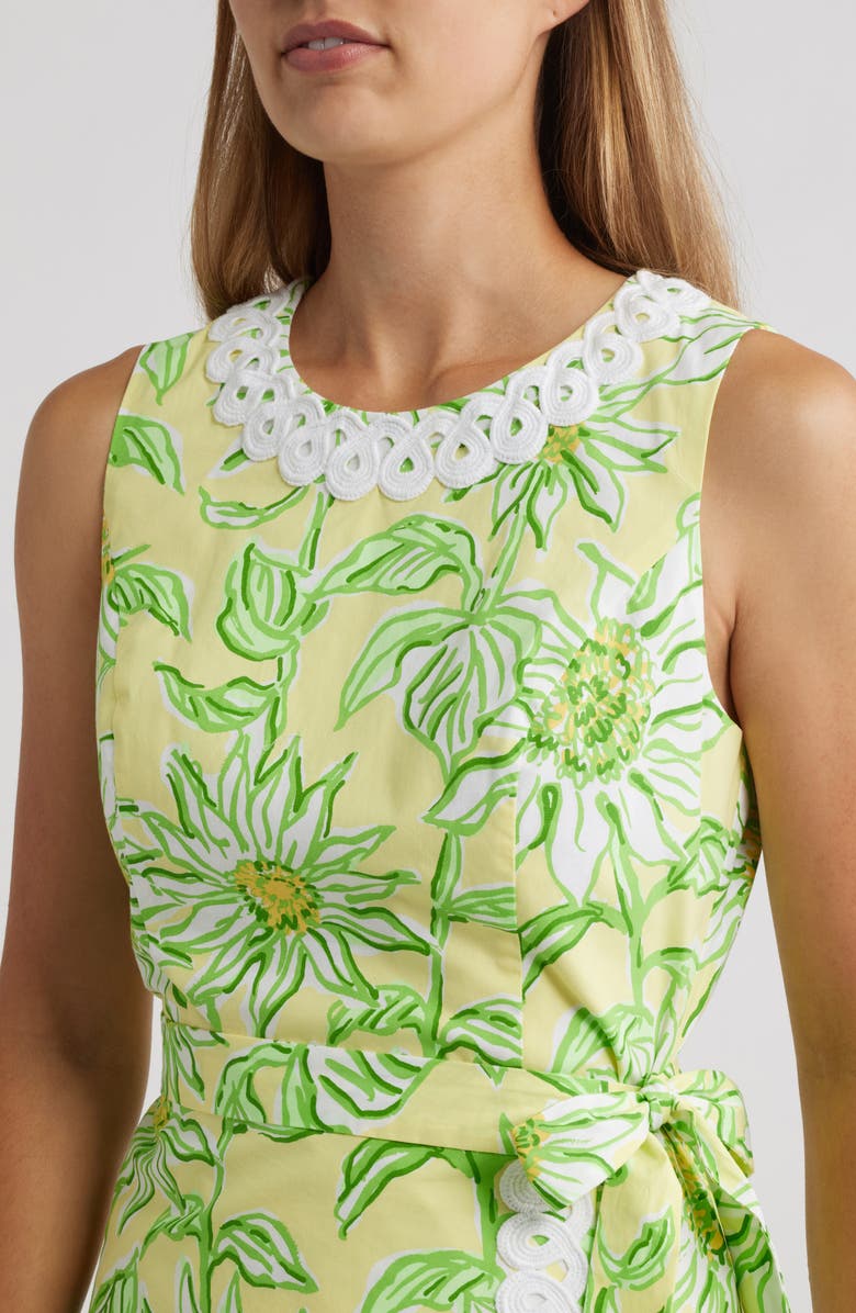 Lilly Pulitzer<sup>®</sup> Fresia Lace Detail Stretch Cotton Maxi Dress, Alternate, color, Limoncello Sunbelievable