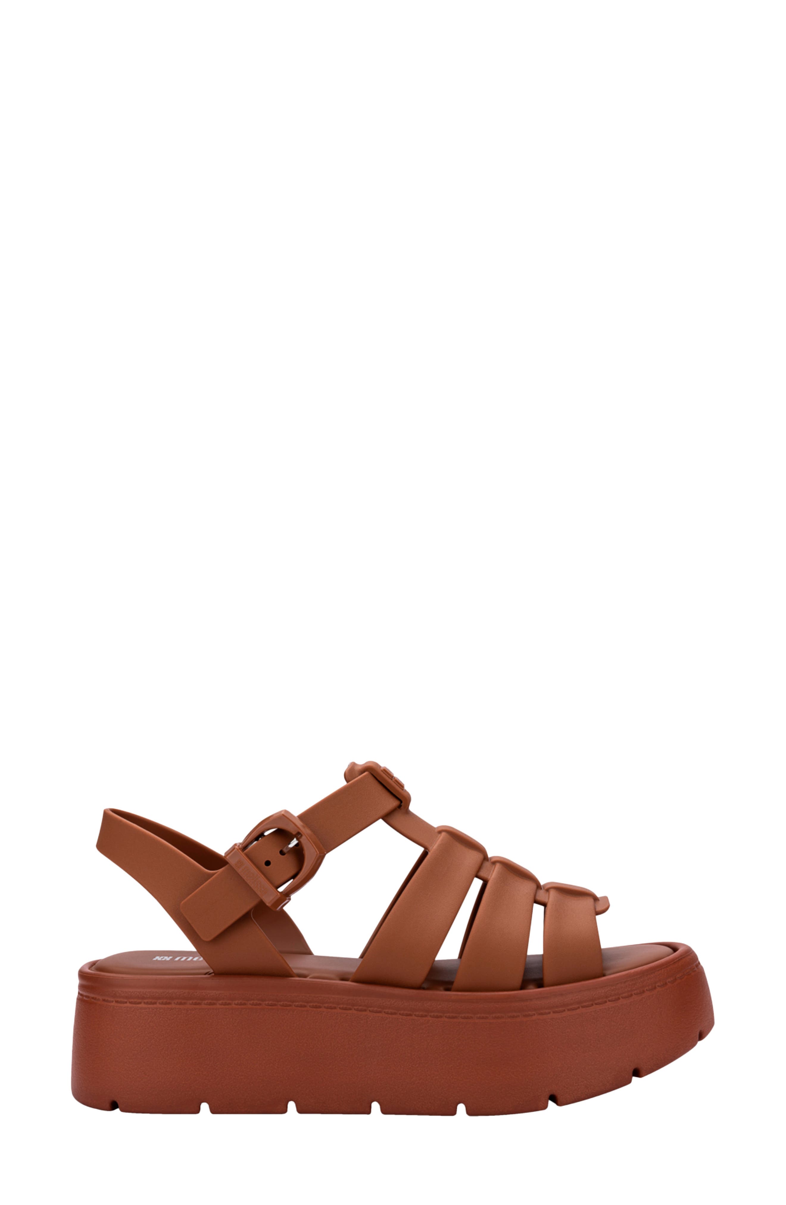 Up Platform Slingback Fisherman Sandal, Alternate, color, BROWN