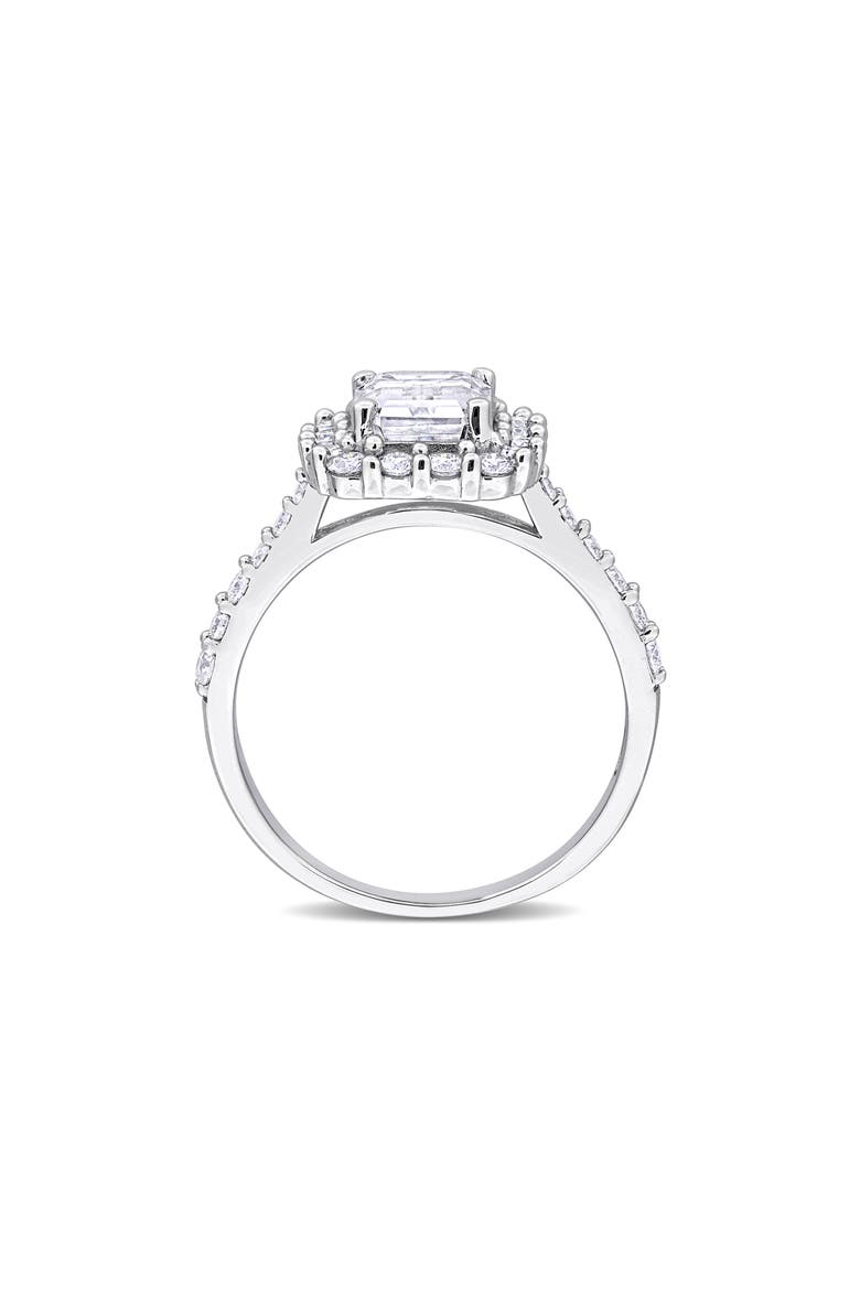 Octagon Moissanite Ring, Alternate, color, WHITE SILVER
